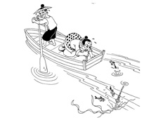 寓言故事《刻舟求劍》簡筆畫圖片